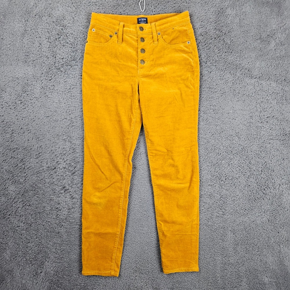 J.Crew Womens 9 High-Rise Skinny Corduroy Pants Mustard Yellow Size 26 AS224